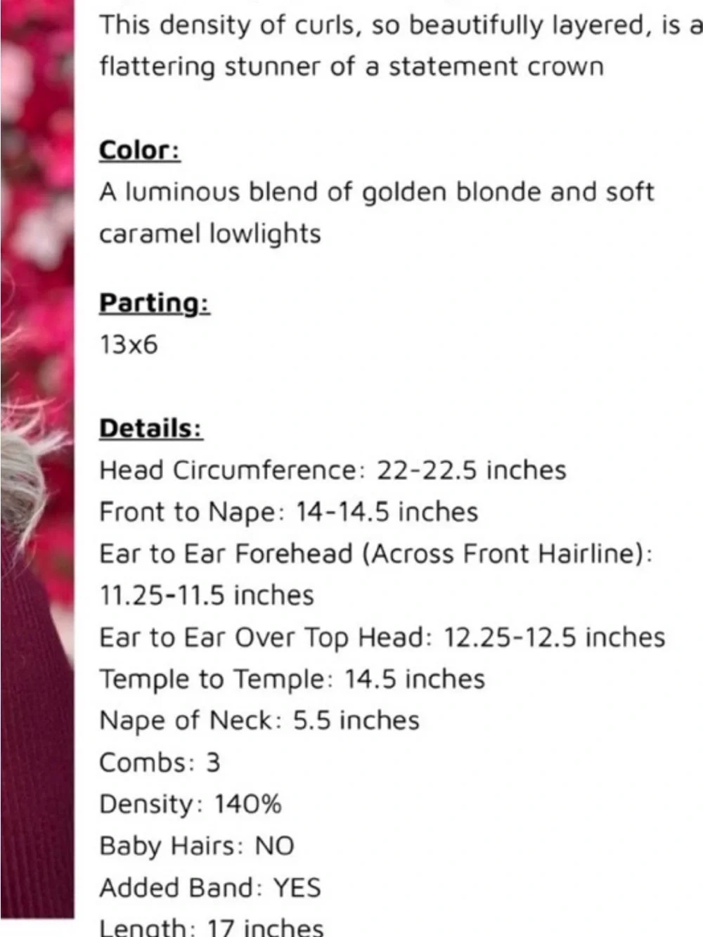 NWT Bowie Bellini Blonde Wig - CSC